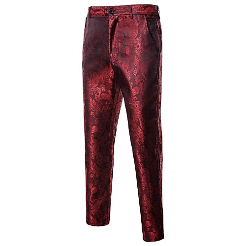 

Men's Active Basic Daily Sports Dress Pants Pants Geometric Full Length Black Purple Wine
