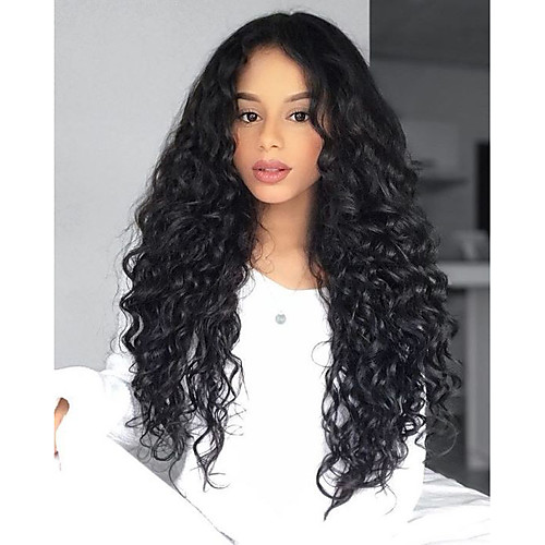 

Unprocessed Human Hair Lace Front Wig Deep Parting style Brazilian Hair Wavy Natural Wig 130% 150% 180% Density with Baby Hair Natural Hairline with Clip Glueless With Bleached Knots Women's Medium