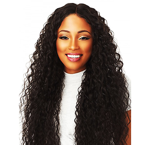 

Synthetic Wig Afro Curly Middle Part Wig Long Black#1B Synthetic Hair 20inch Women's New Arrival Black