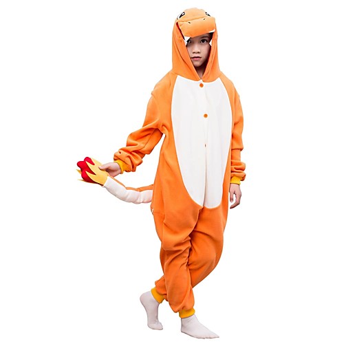 

Kigurumi Pajamas Dinosaur Onesie Pajamas Polar Fleece Orange Cosplay For Boys and Girls Animal Sleepwear Cartoon Festival / Holiday Costumes