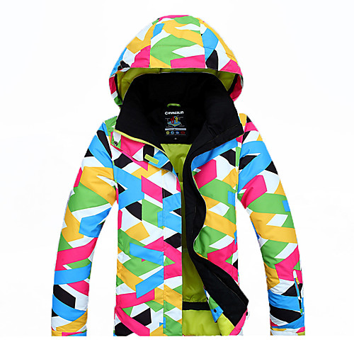 

RIVIYELE Women's Ski Jacket Camping / Hiking Winter Sports Thermal Warm Waterproof Breathability POLY Space Cotton Windbreaker Warm Top Top Ski Wear / Stripes