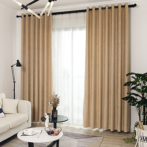 

Modern Blackout Curtains Drapes Two Panels Curtain / Jacquard / Bedroom