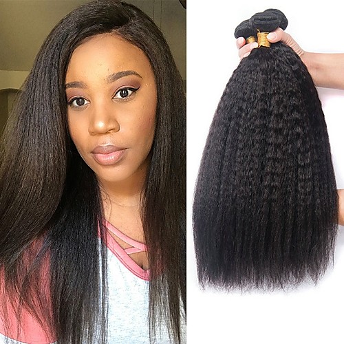 

4 Bundles Hair Weaves Brazilian Hair kinky Straight Human Hair Extensions Remy Human Hair 100% Remy Hair Weave Bundles 400 g Natural Color Hair Weaves / Hair Bulk Human Hair Extensions 8-28 inch