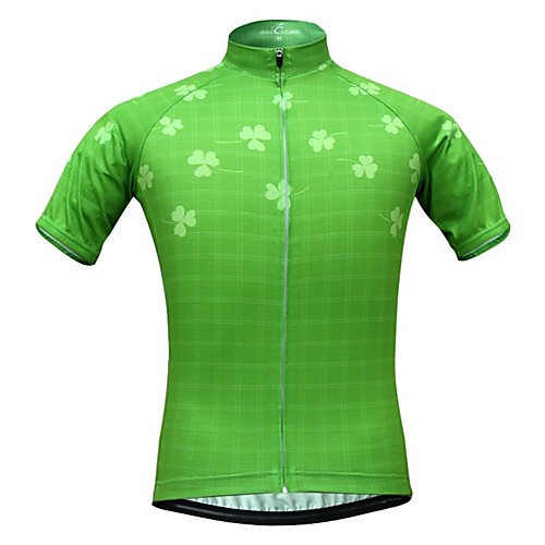 

JESOCYCLING Women's Short Sleeve Cycling Jersey Green Floral Botanical Bike Jersey Top Mountain Bike MTB Road Bike Cycling Breathable Quick Dry Moisture Wicking Sports Clothing Apparel / Stretchy