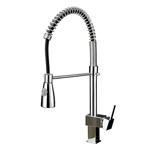 

Kitchen faucet - One Hole Chrome Pull-out / ­Pull-down Deck Mounted Contemporary Kitchen Taps / Single Handle One Hole