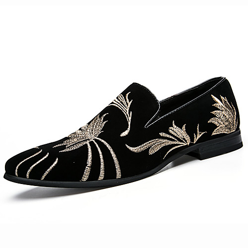 

Men's Spring & Summer / Fall & Winter Casual / British Daily Party & Evening Loafers & Slip-Ons Walking Shoes Satin Non-slipping Wear Proof Black Slogan