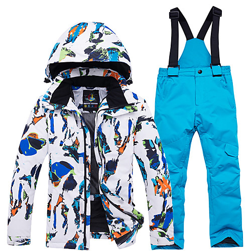 

ARCTIC QUEEN Boys' Girls' Jumpsuit Ski Suit Ski Jacket with Pants Skiing Camping / Hiking Snowboarding Thermal Warm Waterproof Windproof POLY Eco-friendly Polyester Tracksuit Bib Pants Top Ski Wear