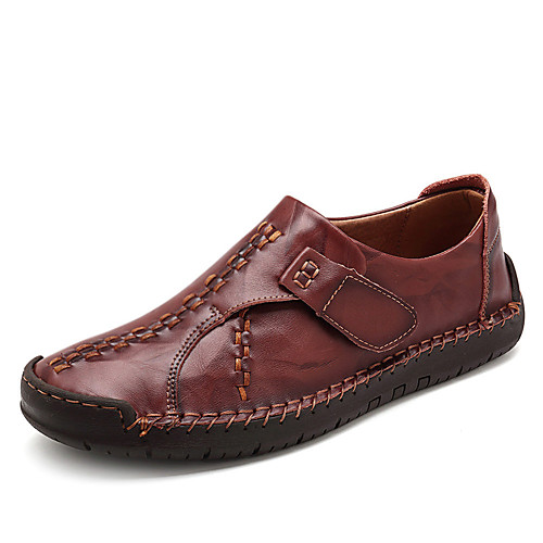 

Men's Leather Shoes Leather Spring & Fall Casual / Chinoiserie Loafers & Slip-Ons Black / Dark Brown / Yellow