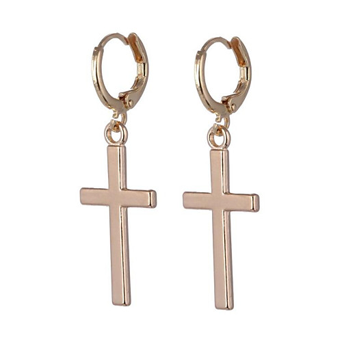 

Women's Earrings Hanging Cross Earrings Geometrical Cross Stylish Simple Earrings Jewelry Gold / Silver For Daily Going out 1 Pair