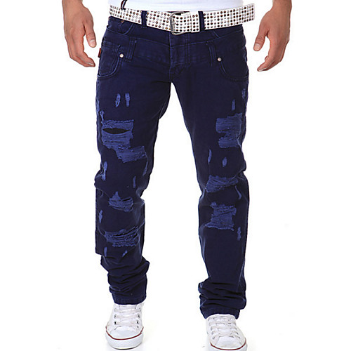 

Men's Street chic Daily Chinos Pants - Solid Colored Black Orange Royal Blue 28 / 30 / 32