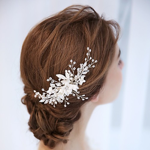 

Alloy Hair Combs with Flower 1 pc Wedding Headpiece