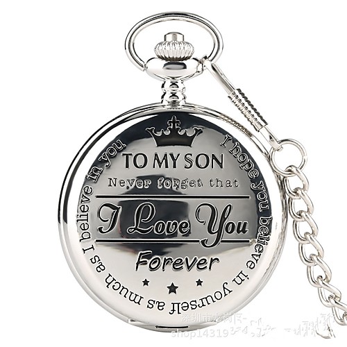 

Couple's Pocket Watch Quartz Silver Casual Watch Cool Analog Vintage Casual - Silver
