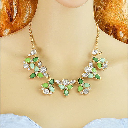 

Women's Statement Necklace Floral Fashion Acrylic Resin Plastic Light Green 44.5 cm Necklace Jewelry 1pc For Daily