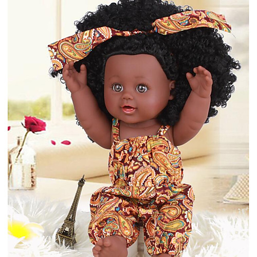 

KIDDING 12 inch Black Dolls Reborn Doll Girl Doll Baby Girl African Doll lifelike Handmade Cute Kids / Teen with Clothes and Accessories for Girls' Birthday and Festival Gifts