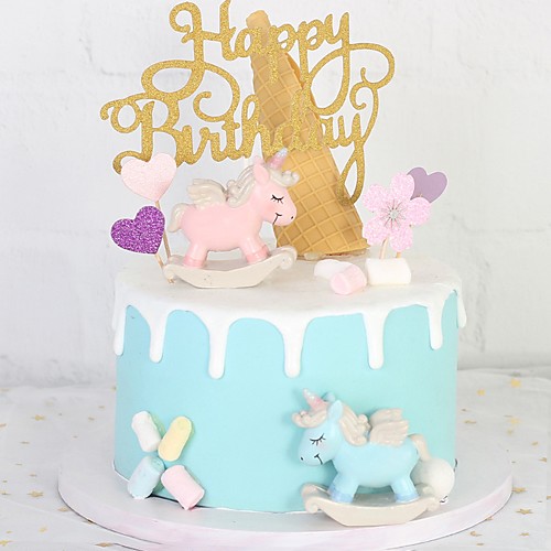 

Cake Topper Classic Theme / Holiday / Unicorn Artistic / Retro / Unique Design ABS Resin Wedding / Birthday with Splicing 1 pcs OPP