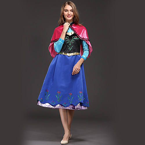 

Anna Cosplay Costume Adults' Women's Dresses Christmas Halloween Carnival Festival / Holiday Velour Satin Blue Carnival Costumes Princess