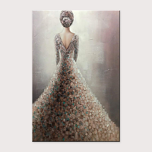 

Oil Painting Hand Painted - Abstract People Modern Rolled Canvas