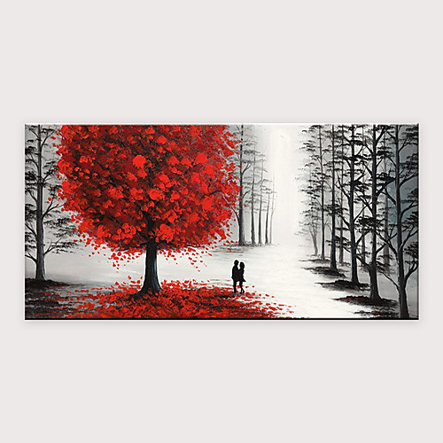 

Oil Painting Hand Painted - Abstract Landscape Modern Rolled Canvas