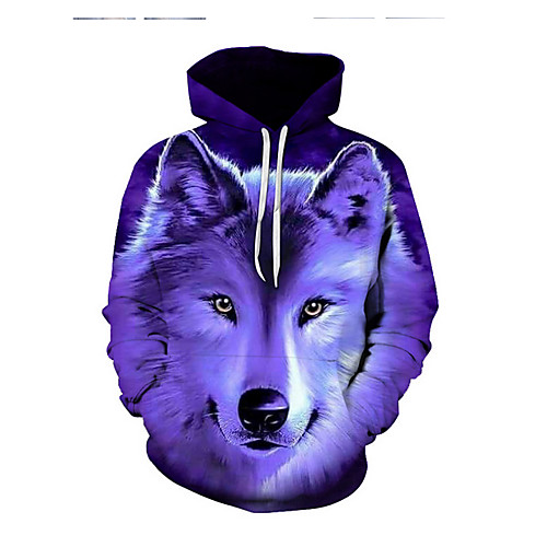 

Men's Hoodie 3D Hooded Basic Long Sleeve Purple XS S M L XL XXL XXXL XXXXL