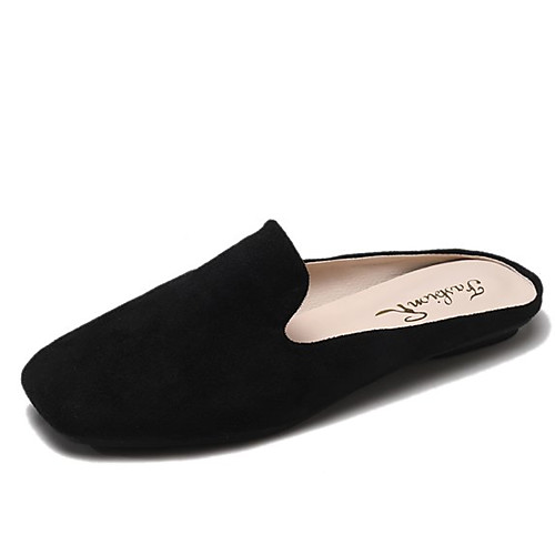 

Women's Clogs & Mules Flat Heel Square Toe Casual Daily PU Solid Colored Black Yellow Beige