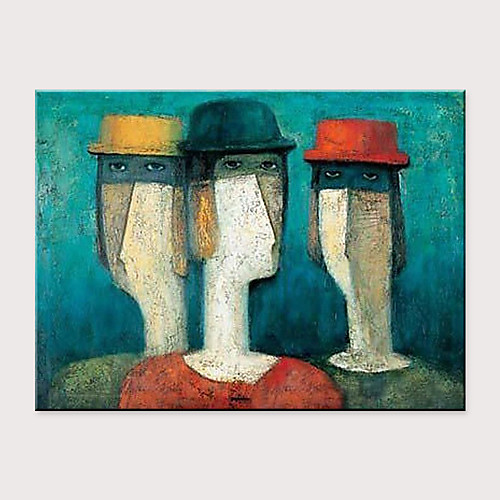 

Oil Painting Hand Painted Horizontal Abstract People Modern Rolled Canvas (No Frame)