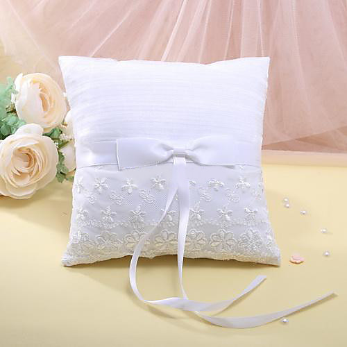 

Silk Like Satin Bowknot / Lace / Floral Satin Ring Pillow Wedding All Seasons