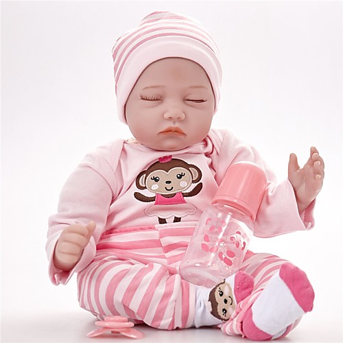 

FeelWind 22 inch Reborn Doll Girl Doll Baby Girl Reborn Baby Doll lifelike Handmade Cute Kids / Teen Non-toxic with Clothes and Accessories for Girls' Birthday and Festival Gifts / Silicone / Vinyl