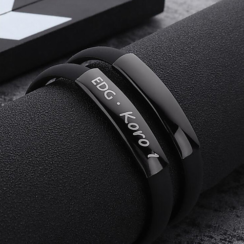 

Personalized Customized Bracelet Stainless Steel Geometric Black