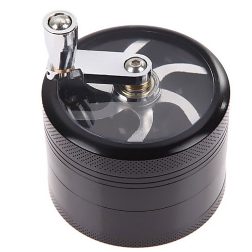 

4 Layers Aluminum Alloy Chromium Crusher Mill Smoke Detectors Semiautomatic Large Tobacco Spice Herb Grinder