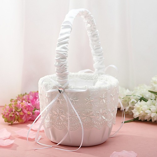 

Flower Basket Others 8 3/5 (22 cm) Satin Bow / Lace 1 pcs