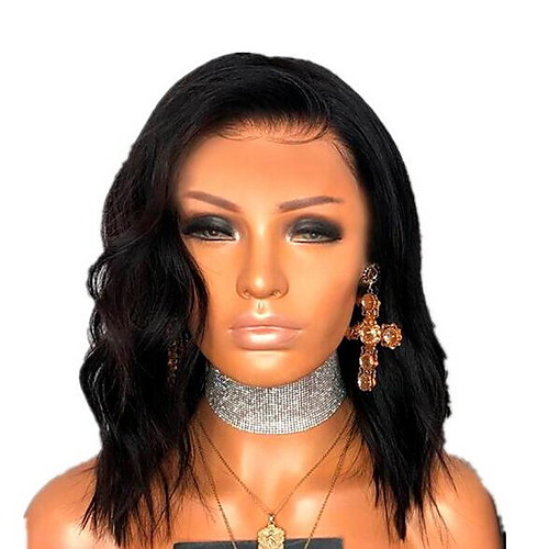 

Human Hair Lace Wig Bouncy Curl Braid Wig Long Natural Black Synthetic Hair 38 inch Women's Women Black