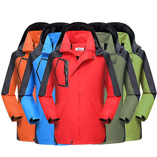 

Men's Women's Hiking Jacket Winter Outdoor Thermal Warm Waterproof Windproof Tracksuit Coverall Skiing Camping / Hiking Leisure Sports Arm Green Black Blue Red Orange / Athleisure