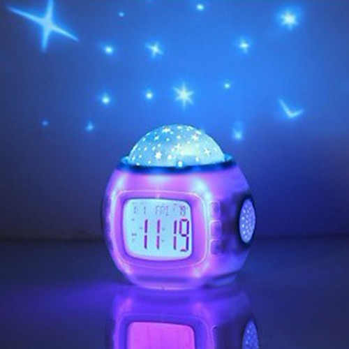 

LED Alarm clock White Plastics AAA Batteries Powered Lighting Wake Up Clock 10.4cm10.2cm8.2cm
