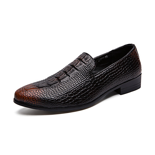 

Men's Summer / Fall Classic / Casual Daily Office & Career Loafers & Slip-Ons Faux Leather Non-slipping Wear Proof Black / Brown