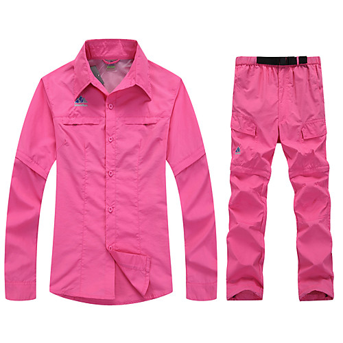 

SPAKCT Women's Hiking Shirt with Pants Convertible Pants / Zip Off Pants Long Sleeve Outdoor Breathable Quick Dry Moisture Permeability Convert to Short Sleeves Pants / Trousers Bottoms Spring Summer