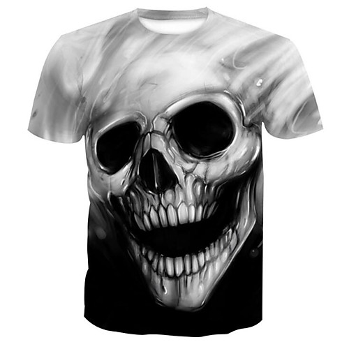 

Men's 3D Cartoon Print T-shirt Gray