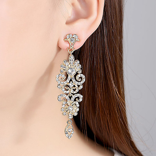 

Women's Clear Cubic Zirconia Earrings Classic Stylish Earrings Jewelry Gold / Silver For Wedding Party 1 Pair