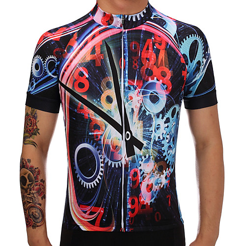 

Men's Short Sleeve Cycling Jersey Polyester Black / Red Bike Jersey Top Mountain Bike MTB Road Bike Cycling Quick Dry Moisture Wicking Sports Clothing Apparel / Stretchy / SBS Zipper