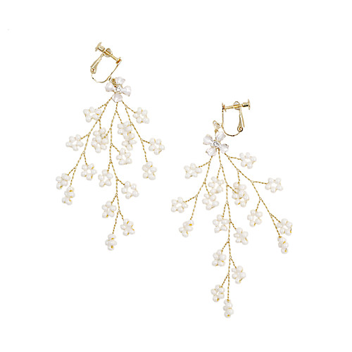 

Women's Clip on Earring Braided Earrings Jewelry Gold For Wedding Party Festival 1 Pair