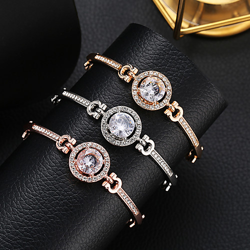 

Women's Crystal Crystal Bracelet Tennis Chain Sun Precious Simple Fashion Elegant Rhinestone Bracelet Jewelry Gold / Silver / Rose Gold For Going out Work