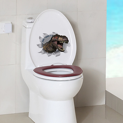 

Cartoon Dinosaur Toilet Stickers - Animal Wall Stickers Animals Bathroom / Indoor