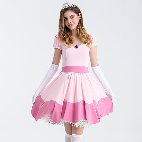 

Aurora Cosplay Costume Adults' Women's Dresses Christmas Halloween Carnival Festival / Holiday Lace Cotton Pink Carnival Costumes Princess