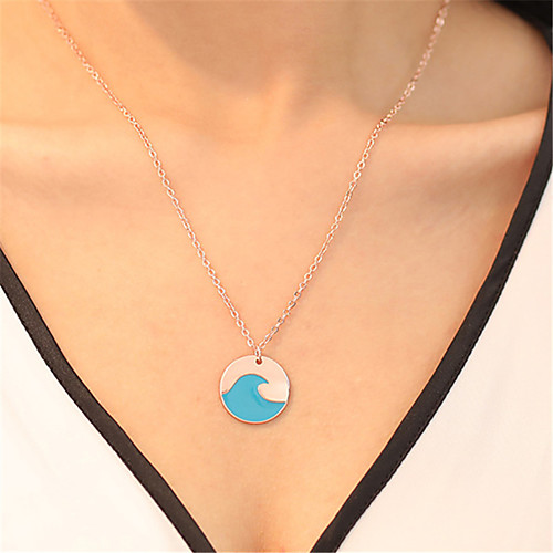 

Women's Pendant Necklace Classic Wave Simple Classic Chrome Blue 415 cm Necklace Jewelry 1pc For Daily Work