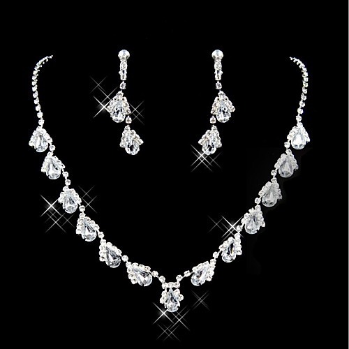 

Women's Necklace Classic Drop Stylish Earrings Jewelry Purple / Red / Blue For Wedding Party 1 set