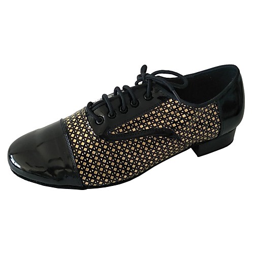 

Men's Dance Shoes PU Latin Shoes Heel Thick Heel Black / Gold