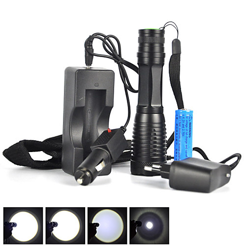 

5 LED Flashlights / Torch Tactical Waterproof 1800 lm LED LED Emitters 5 Mode with Battery Tactical Waterproof Zoomable Rechargeable Adjustable Focus Impact Resistant Camping / Hiking / Caving