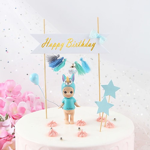 

Cake Topper Classic Theme / Holiday / Birthday Artistic / Retro / Unique Design Pure Paper Party / Birthday with Splicing 1 pcs OPP