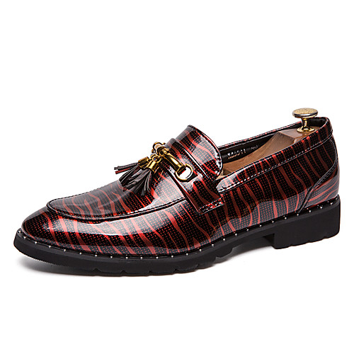 

Men's Summer / Fall Business / Classic Daily Office & Career Loafers & Slip-Ons Faux Leather Non-slipping Wear Proof Black / Red / Blue / Tassel / Tassel