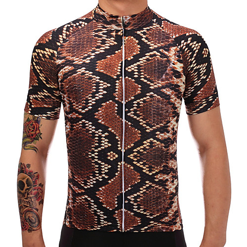 

Men's Short Sleeve Cycling Jersey Polyester Brown Snake Bike Jersey Top Mountain Bike MTB Road Bike Cycling Quick Dry Moisture Wicking Sports Clothing Apparel / Stretchy / SBS Zipper