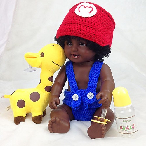 

20 inch Black Dolls Reborn Doll Baby Boy African Doll lifelike Cute Kids / Teen Silica Gel with Clothes and Accessories for Girls' Birthday and Festival Gifts